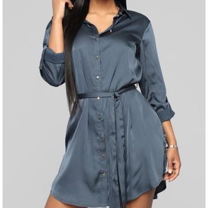 Navy satin dress size M